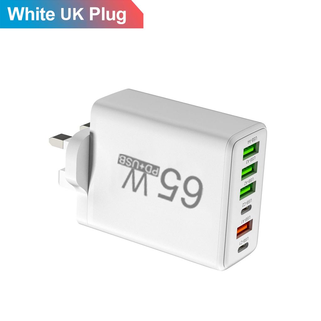 3.1A Multi-Port Travel Charger with 2 Type-C PD & 4 USB Ports for Mobile Phones