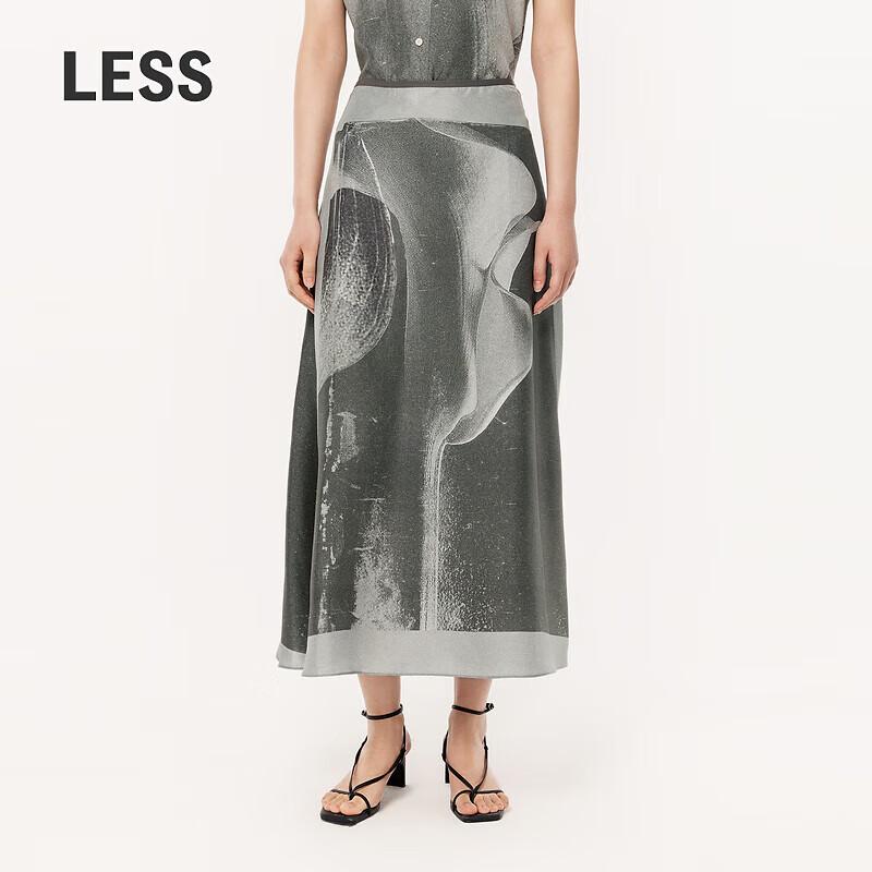 LESS 2024 Spring New Silk A-Line Midi Skirt S
