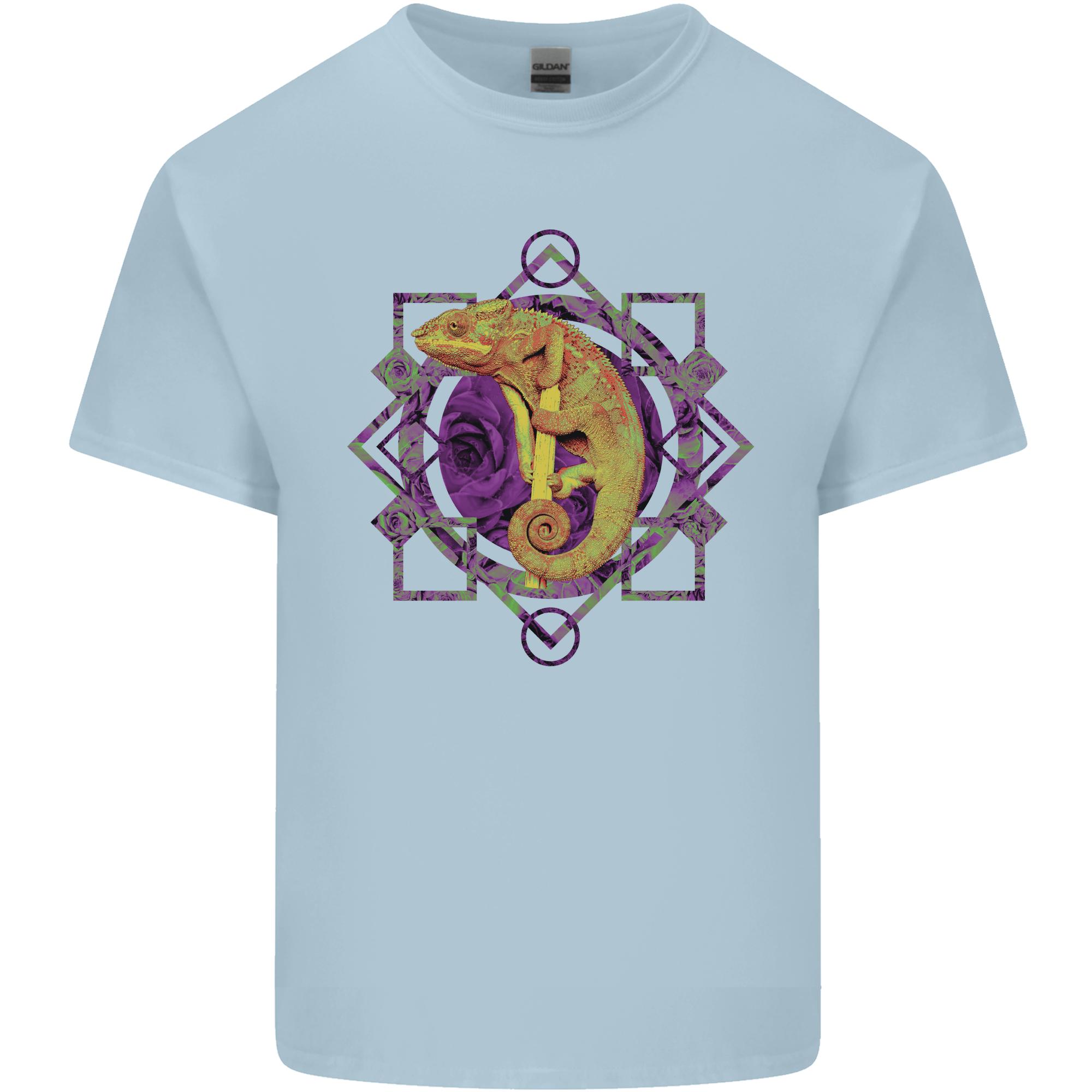 A Geometric Chameleon Unisexs Light Cotton TShirt S