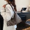 Women Casual Top Handle Bag with Studs Large Capacity Tote Office Commuter Bag Comfortable and Versatile Texture Shoulder Bag