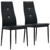 VidaXL 2x Dining Chair Artificial Leather Black Kitchen Chairs 246187