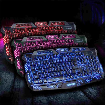 Colorful Breathing Waterproof Gaming Keyboard USB Tri Color Backlit Gaming Keyboard