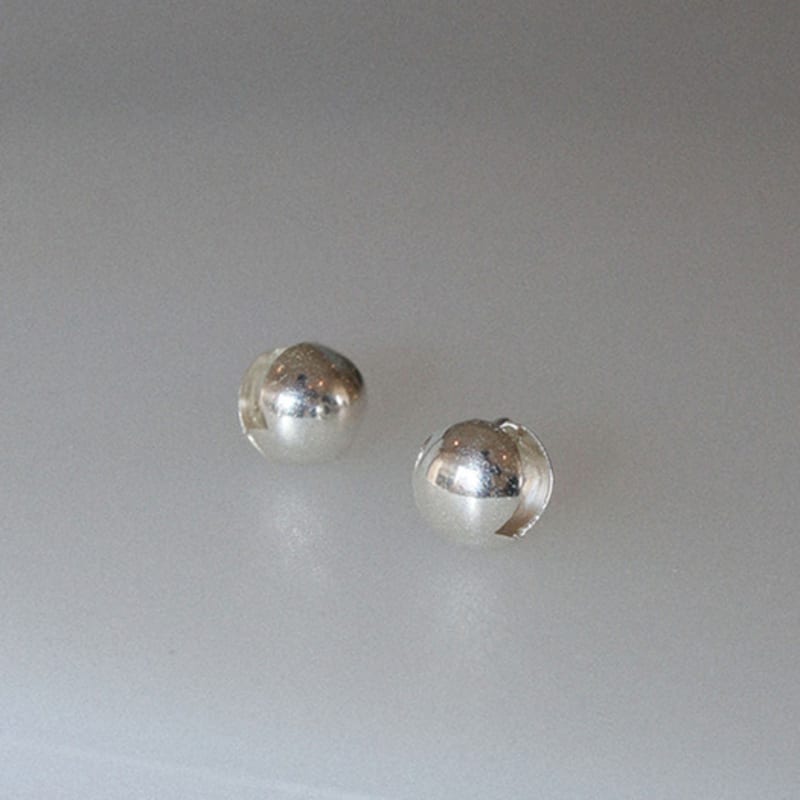 Modernlike 14k Gold-filled Silver Round Ball One-touch Earrings 10mm
