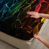 3pcs Geometric Crystal Flat Sheet 3D Printed Rainbow Pattern Fitted Shee Sets With Pillowcases No Filling Cool Visual For Teen