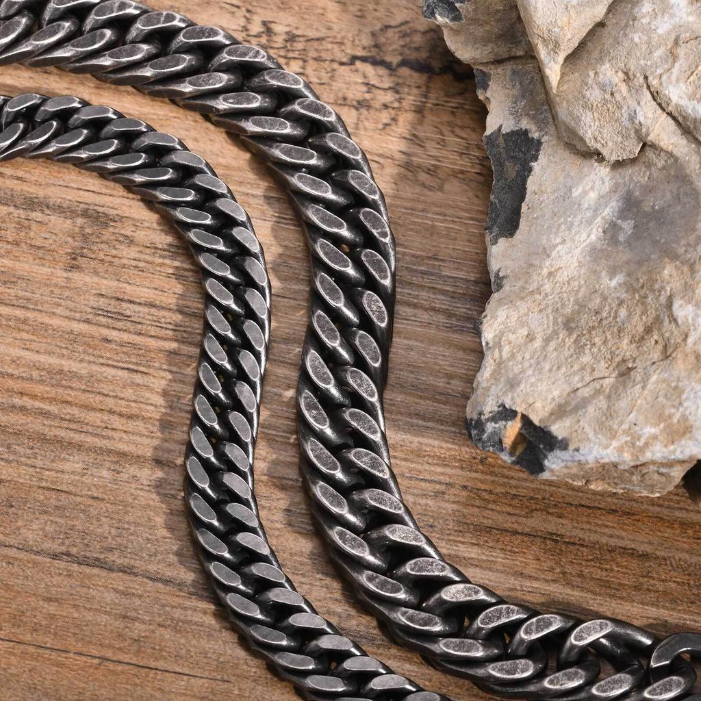Stainless Steel Jewelry Thick Heavy Cuban Chain Men Bracelets Wristband For Dad Boyfriend Valentine's Day Gift