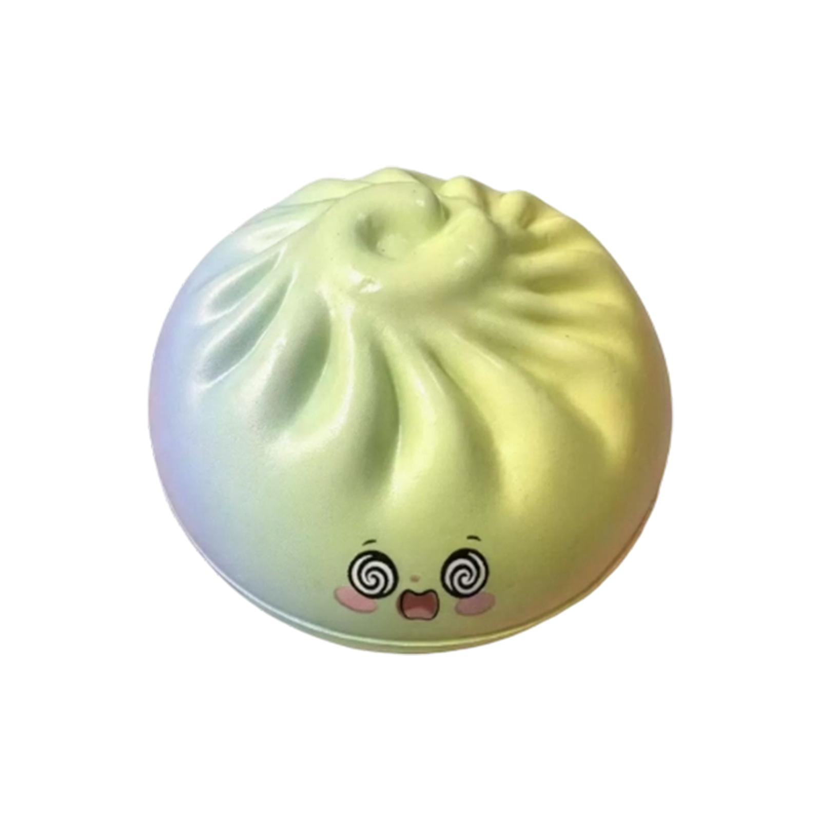 Squishy Slow Rising Bun Stress Relief Toy with Steamer Basket Simulation Soft Squeeze Sensory Toy for Adults and Kids Durable Material One Size
