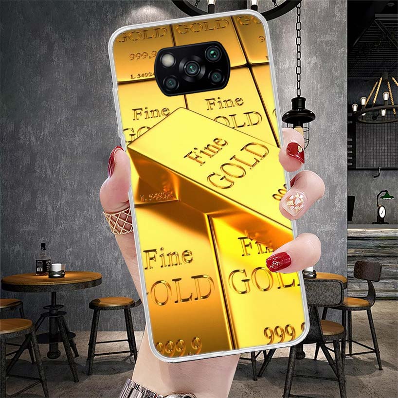 Fine Gold Pattern Printing Soft Phone Case For Xiaomi Poco X3 X4 Nfc X5 X6 X7 F7 Ultra F5 F6 Pro F4 Gt F3 M6 M3 M4 M5S X7Pro Fun