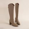 Autumn Winter High Heel Woman Knee High Boots Shoes Ladies Comfort Short Plush Knight Booties