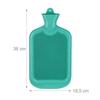 Relaxdays Bouillotte, sans housse, durable, sûr, 2 litres, pour le lit, caoutchouc inodore, eau chaude, turquoise
