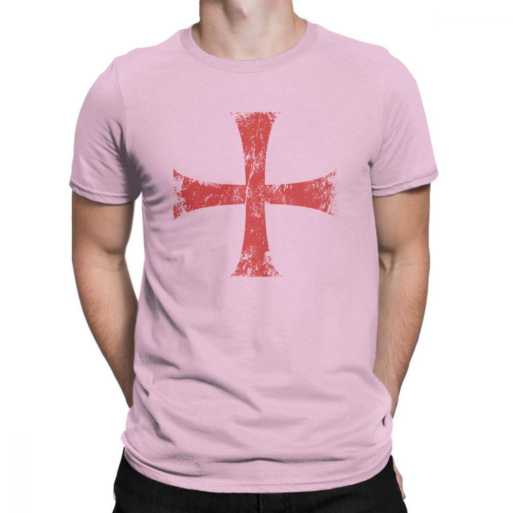 Herren T-Shirt Distressed Kreuzritter Templerorden Kreuz T-Shirts Premium Baumwolle T-Shirt Rundhals T-Shirt Kurzarm Kleidung Übergröße