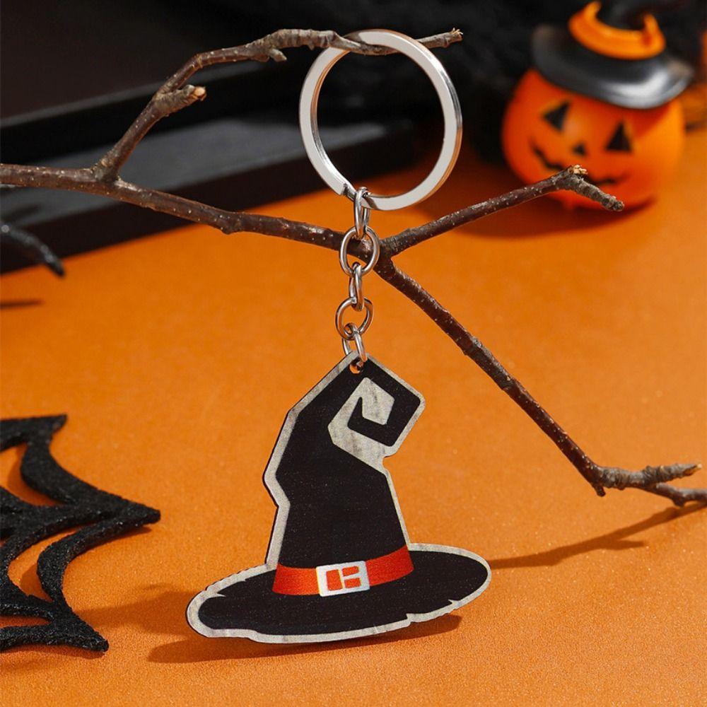 Bag Pendants Halloween Keychain Car Hanging Pumpkin Ghost Witch Hat Keychain   Party Gifts Jewelry