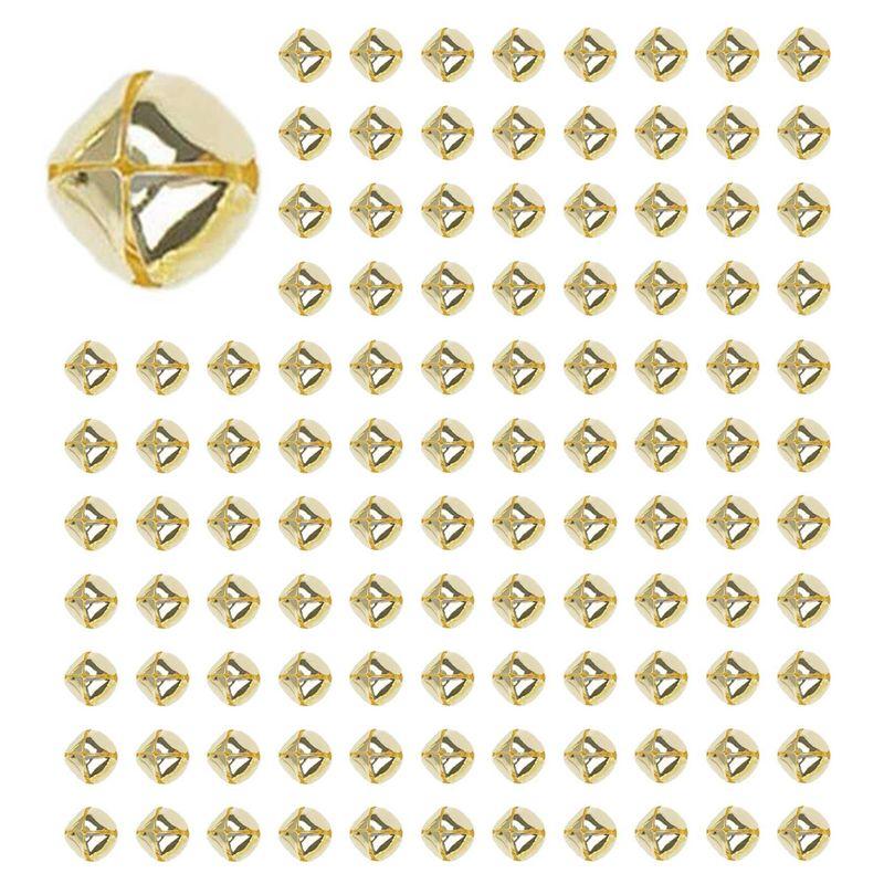 ABJI-300 Pieces Jingle Bells, 15Mm Metal Jingle Bells Mini Craft Bells Beads For DIY Gold