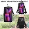 Sport Armband For Smartphone Running Fitness Waist Bag 3-In-1 Design Touch Screen Window Reflective Strips