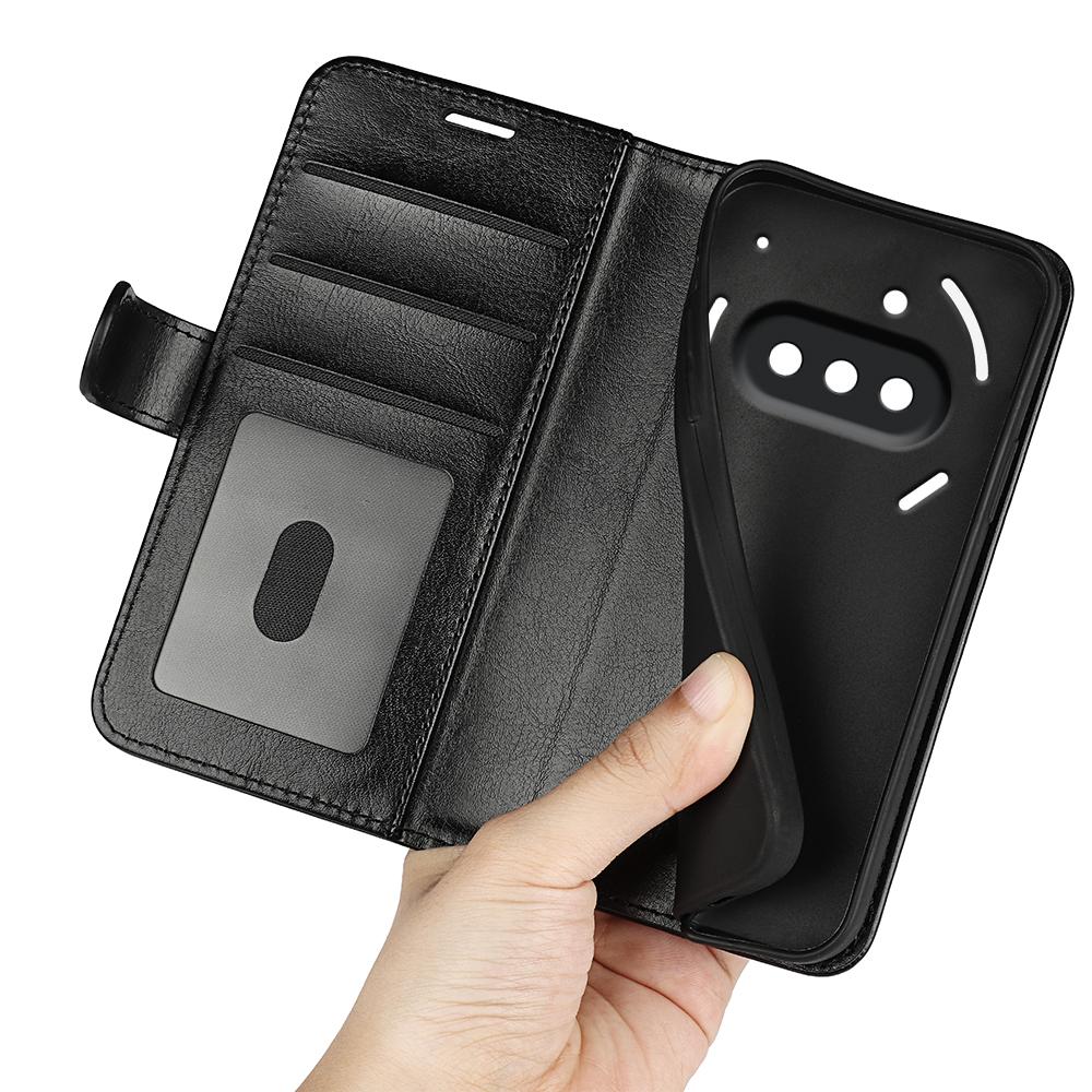 Für Nichts Telefon (3a) Hülle Crazy Horse Textur Ständer Leder Handyhülle