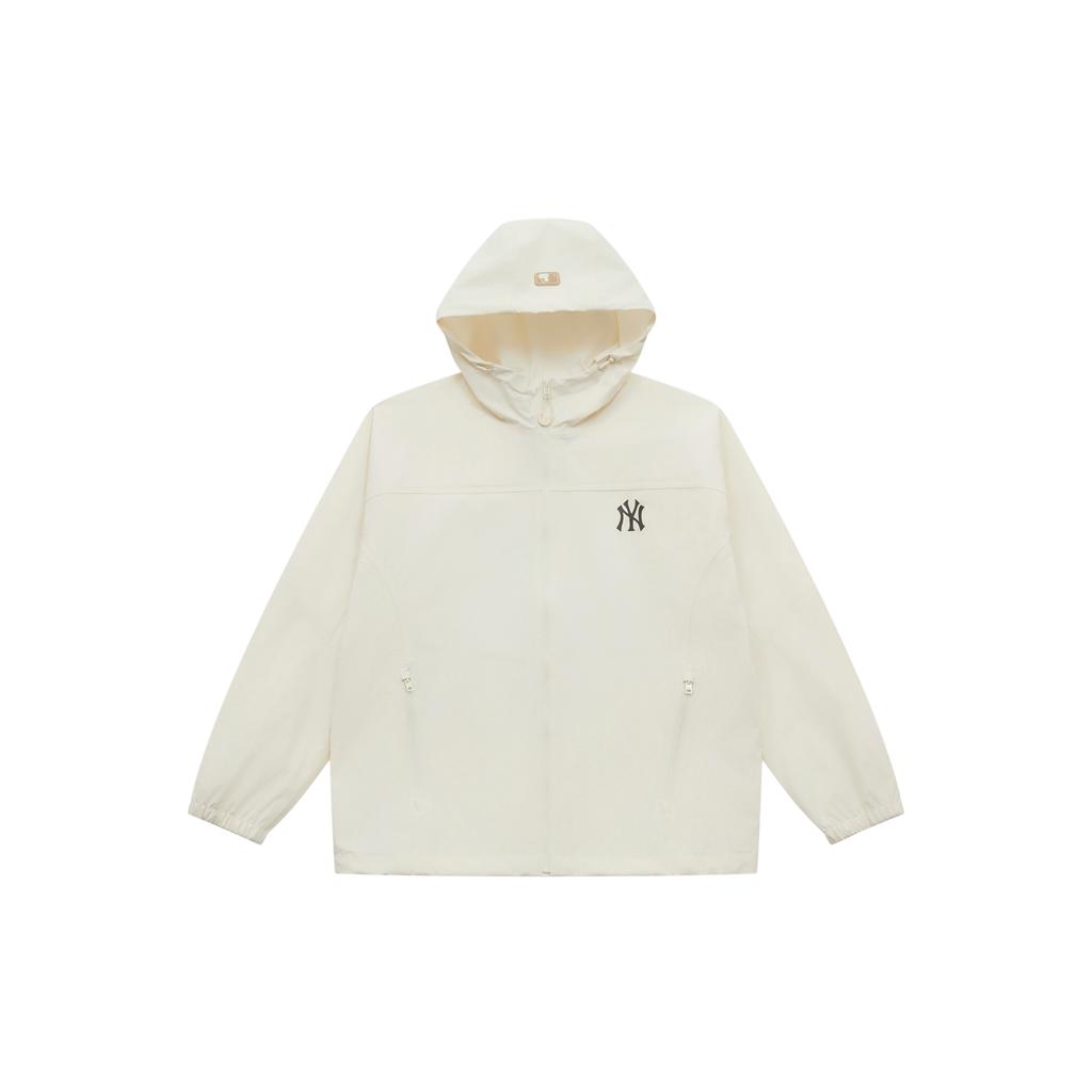 New MLB Monogram Big Lux New York Yankees Jackets Coats Unisex Hemp Cream 3AWJM0551-50CRM