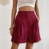 Pocket Solid Color High Waisted Shorts Pocket Pure Color High Waist Button Shorts