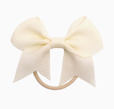 

color ribbed hair tie with bow One Size