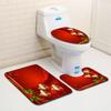 Christmas Bathroom Floor Mat Toilet Three-Piece Set