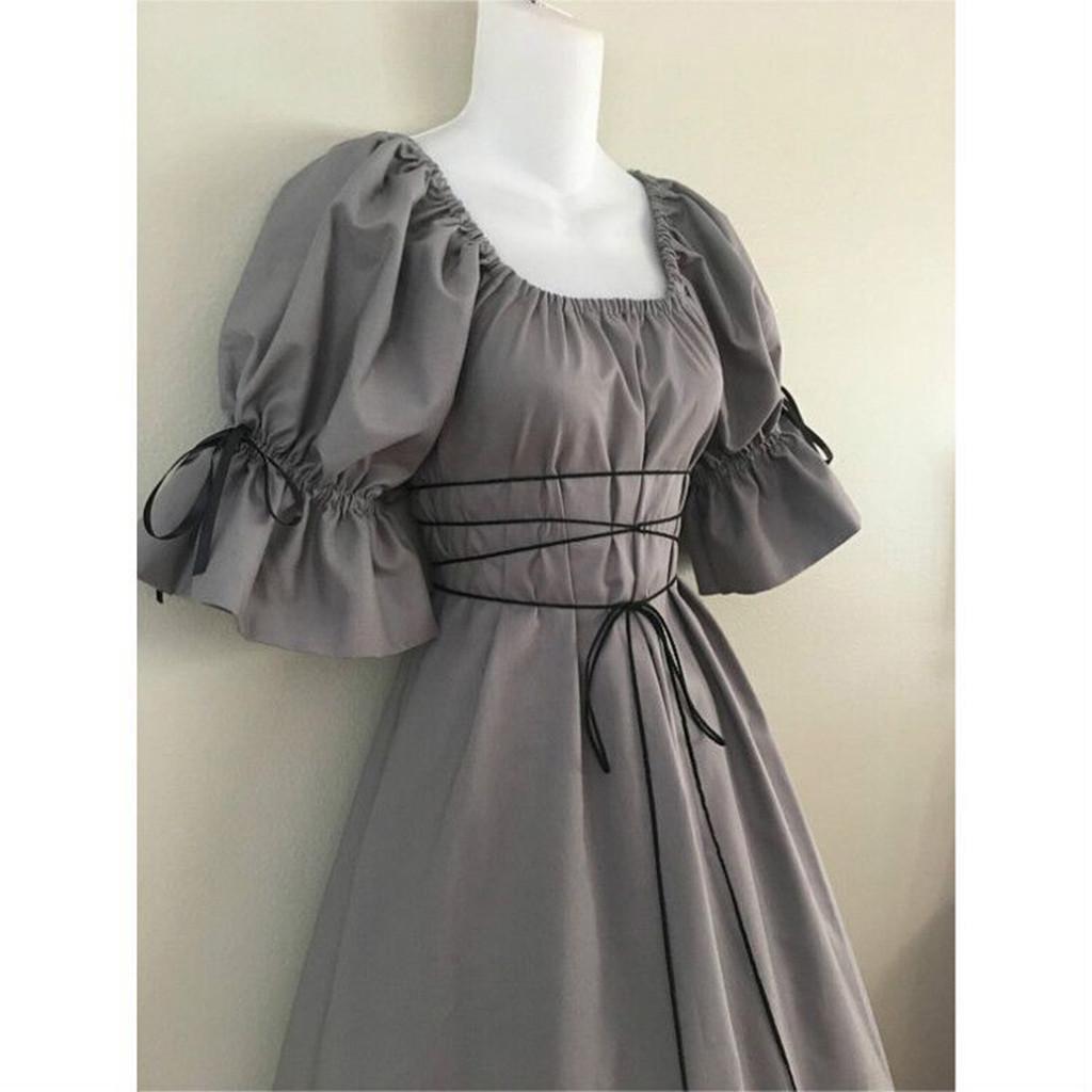 Women's Vintage Short Petal Sleeve   Dress Cosplay Dress 