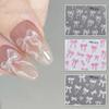 White Bows Nails Art Stickers Ribbon Bows Nail Decals 3D Bowknot Nail Sticker Nails Art Decoration for Women Girls