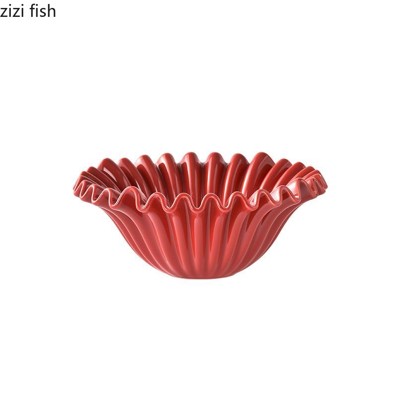 Irregular Ceramic Fruit Plate Desktop Storage Tray Snack Bowl Ornament Salad Bowl Soup Plate Dessert Plates Dried Fruit Platter