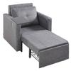 Sofá-cama com bolso lateral, almofada, mesa e 5 posições de encosto ajustáveis