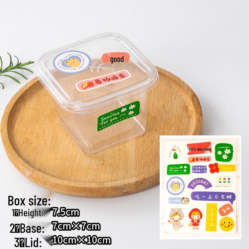 Square Mousse Soy Milk Cake Box: Wooden Cup Packaging for Tiramisu and Dessert Baking