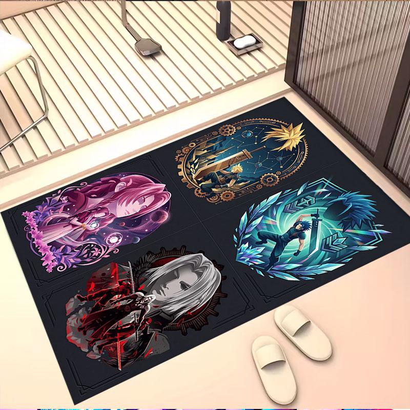 Final Fantasy Print Rug, Washable Floor Carpet, For Entryway Dorm Laundry Room Office Study, Home Decor Birthday Christmas Gift