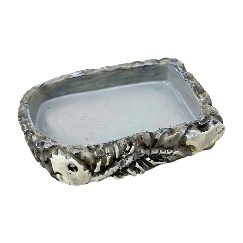 

Small Animal Water Food Feeder Resin Feeding Bowl For Indoor And Outdoor Use For Various Amphibians Pet Feeding Tool
