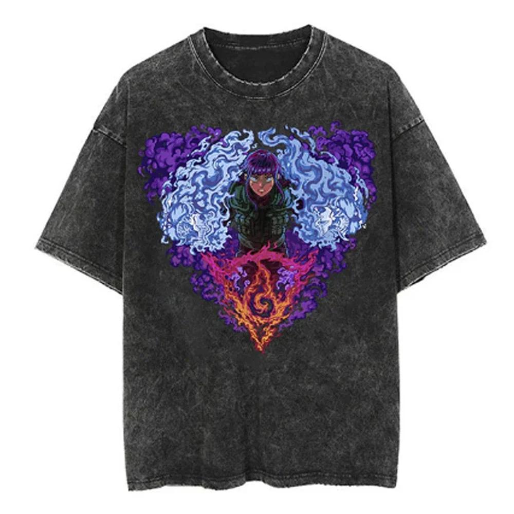 

Fashion Streetwear Men Washed TShirt Harajuku Japanese Anime Naruto Vintage Tshirt Summer Cotton Tops Short Sleeve T shirt S