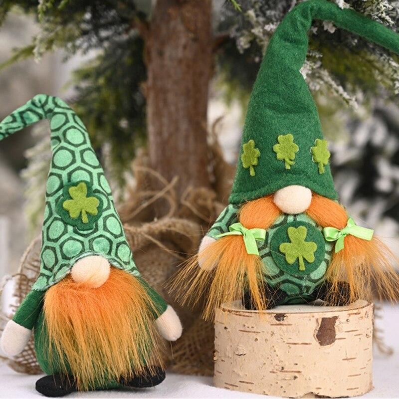 St Patricks Day Gnome Table Ornament Faceless Doll Home Decoration