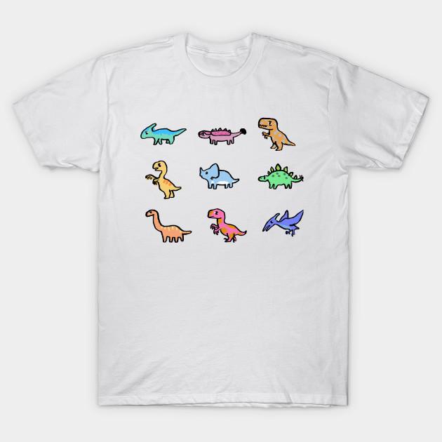 Men Black Print T-shirt Mini Dinos No-Cut Transfer Paper Print Cotton Tshirt M белый