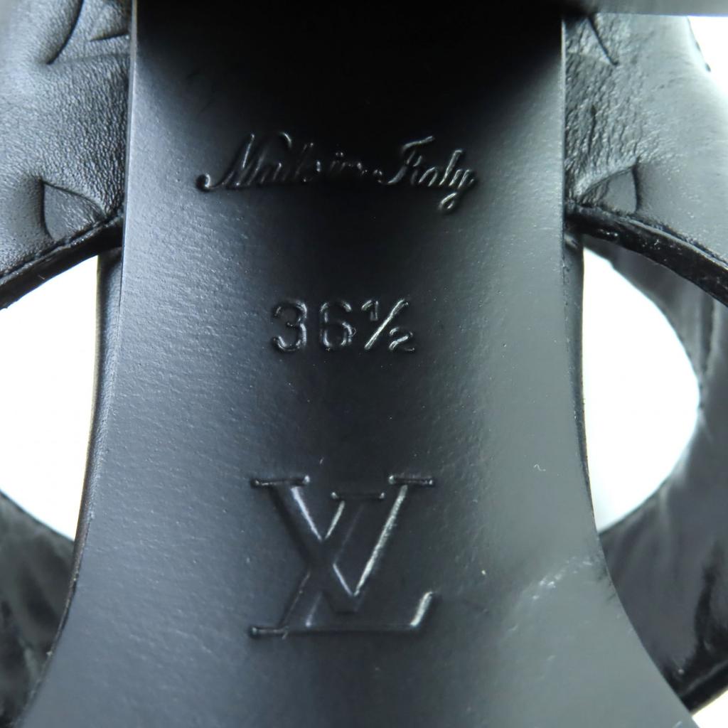 Excellent LOUIS VUITTON Sandals Star trail line Black brown Monogram canvas Women 36.5 Used