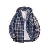 Men's And Women's Loose, Casual And Trendy Printed Checkered Hooded Shirt Men's Long-sleeved Button-down Shirt Jacket
