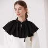 Ribbon Decoration Shawl Detachable Collar White Blouse Shoulders Fake Collar Ruffled Shawl  Women