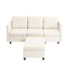 Modular Sectional Sofa, 3-Seater Modular Sofa with Hidden Storage, Cloud Sectional Couch with Ottoman & High Rebound Sponge, Solid Wood Frame