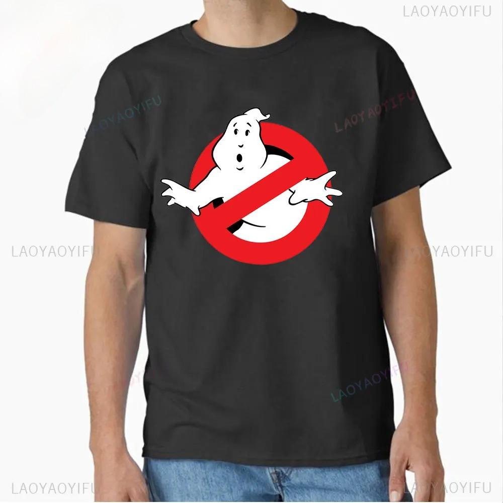 Movie Ghostbusters Print Short Sleeve Solid Cotton Unisex Unisex Tshirts Funny Graphic Crewneck Tops Big Size T Shirt Male Tops