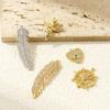 1 Piece Brass & Cubic Zirconia Charms 18K Gold Plated Micro Pave Heart Sun Angel Feather Pendants DIY Necklace Keychains Making