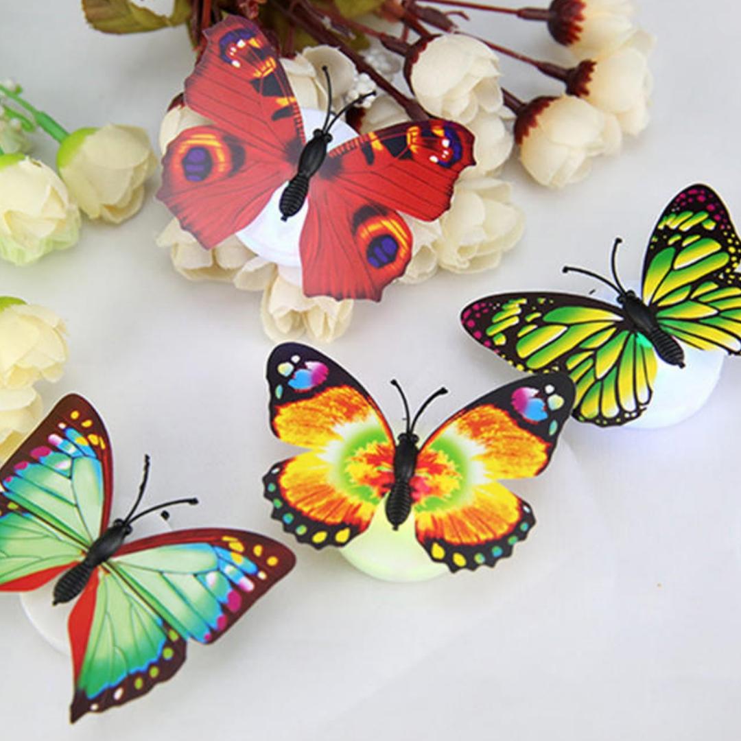 

1/5/10 шт. Светодиодный ночник-лампа в виде бабочки с меняющимся цветом для дома, комнаты, вечеринки, стола, настенного декора 1pc