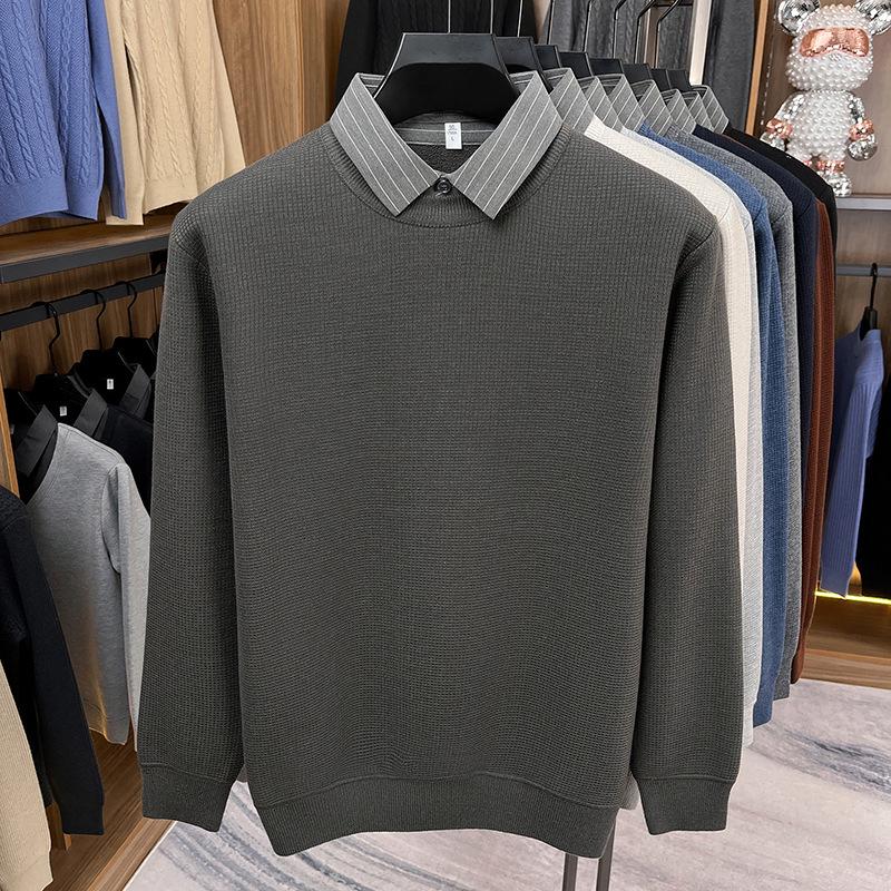 2025 Men s Fashionable Knitwear: High-End Winter Warm Long Sleeve Sweater XL for 120-130 jin
