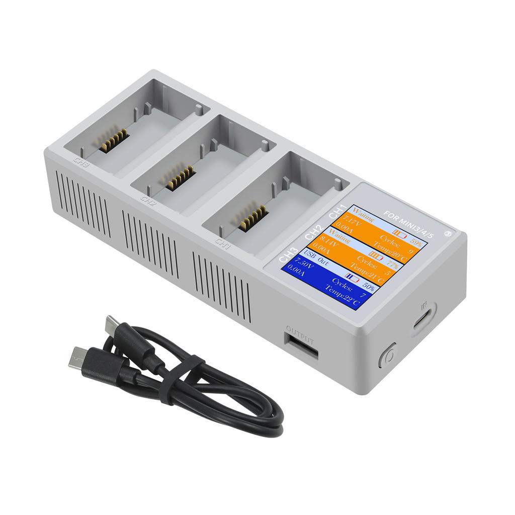Professional 100W MultiPort Charging Station For Mini5/4/3Pro Drones Battery Features Real Time Power Monitoring Screen Display