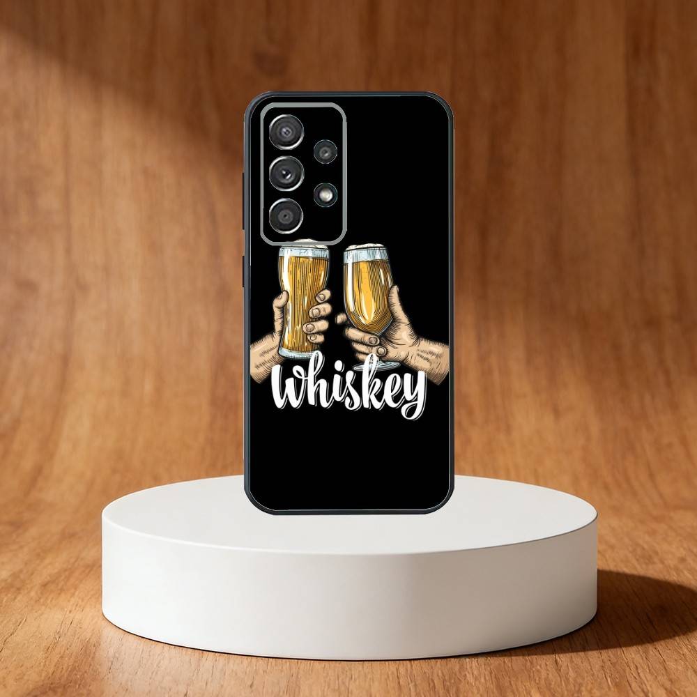 Beer Alcohol CHEERS Phone Case For Samsung S25,S24,S21,S22,S23,S30,Ultra,S20,Plus,Fe,Note,10,9,5G Black Cover
