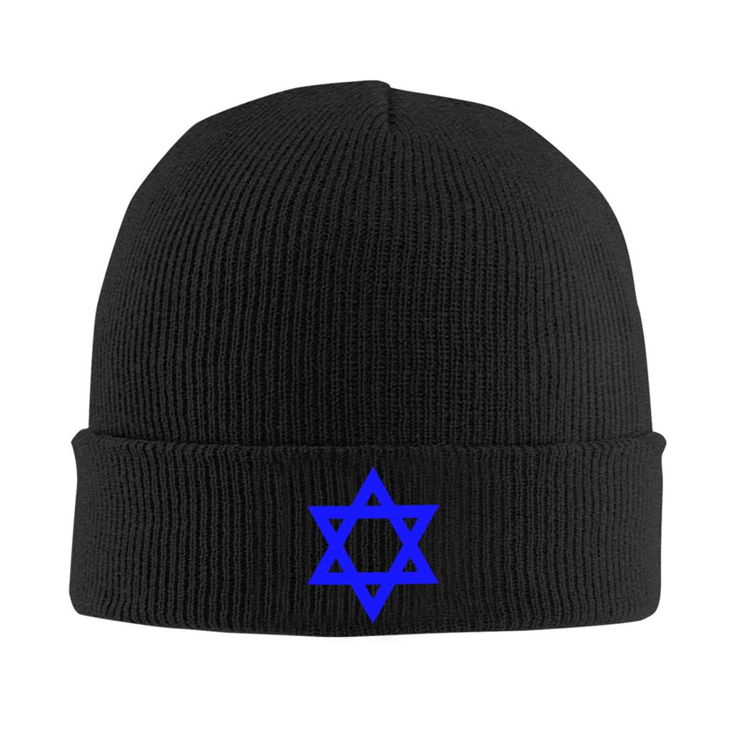 Emblem of Israel Bonnet Hat Cool Knitted Hats Unisex Women Unisex Israeli Flag Warm Winter Skullies Beanies Caps
