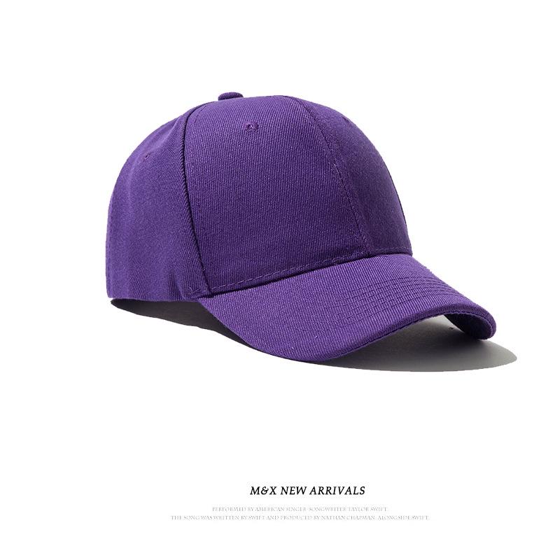 Unisex Custom Logo Solid Color Baseball Cap - Spring/Autumn Casual Korean Style for Large Head.