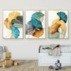 Modern Picture Living Room Decoration Blue Green Yellow Gold Plant Leaf Abstract Nordic Canvas Print Wall Art Painting