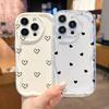Case For Xiaomi Redmi 15 15C 14C 13C 12C 13 12 A5 Note 12 13 14 Pro Plus 5G 11S 10 11 Pro 4G Cute Simple Black Line Heart Cover