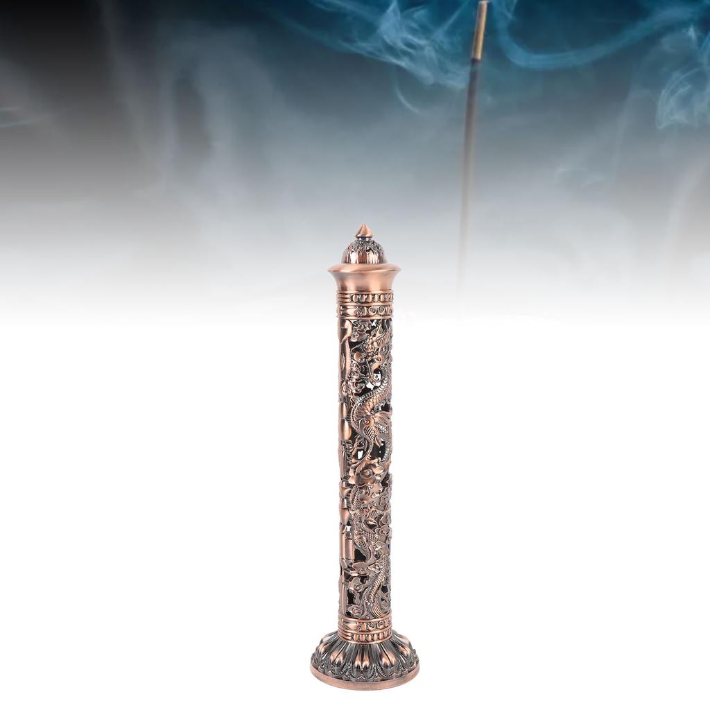 Vertical Incense Dragon Phoenix Retro Incense Tower Holder for Meditation Room Tea Room Decor
