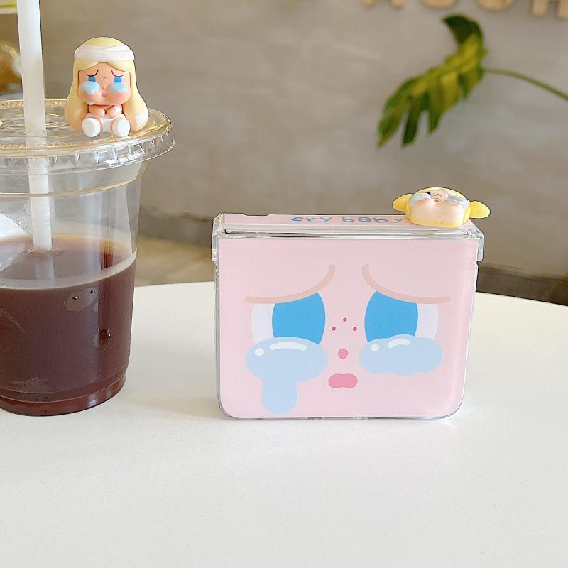 3D Cartoon Yellow Hair Anti-Fall Folding Case for Huawei/Xiaomi MIX Flip 2nd Gen
