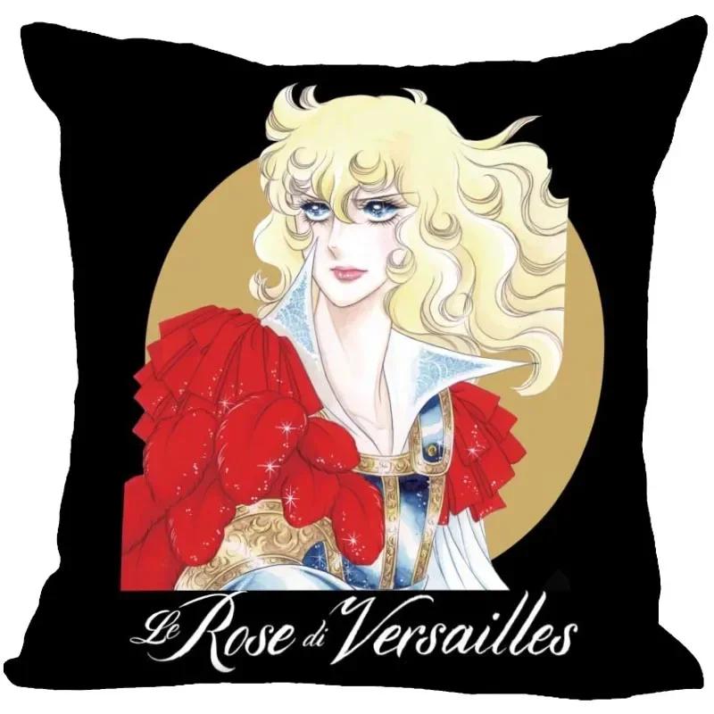 Anime The Rose Of Versailles Pillow Case For Home Decorative Satin Pillows Cover Invisible Zippered Throw Cushions Cover 1007