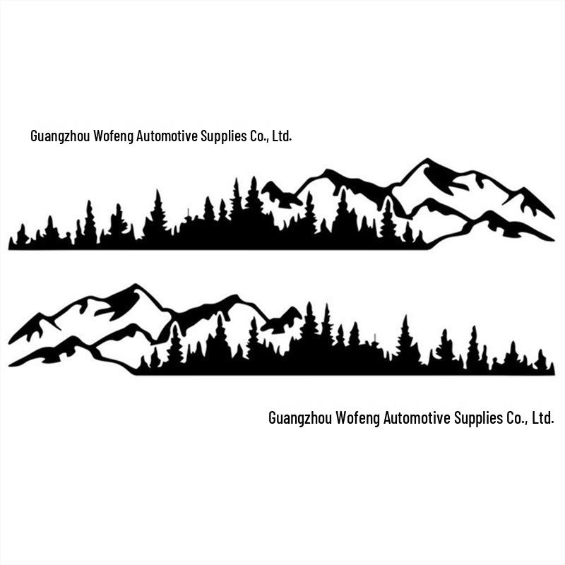 Tree Mountain Forest Vinyl Decal for Car Body Stripes D537
